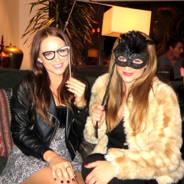Rocking some faux fur and masks last night